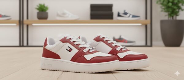 Men’s Casual Sneakers – Red & White