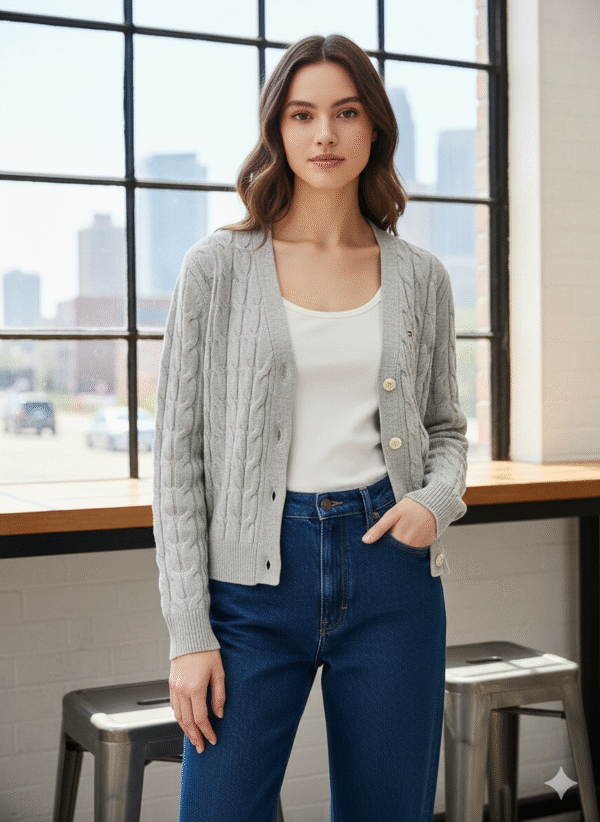 Women’s Cable Knit Button Cardigan