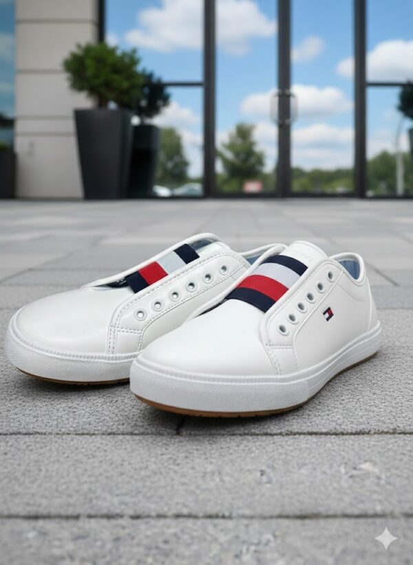 Classic White Sneaker with Timeless Stripes